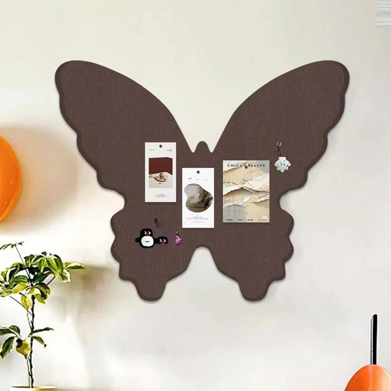 Butterflies Shaped Felt Photo Wall Set Butterflies Felt Bulletin Board Cork Board,Foldable Photo Board Self-Adhesive