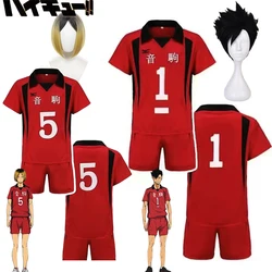 Peruka przebranie na karnawał z liceum Haikyuu Nekoma nr 1 Tetsurou Kuroo koszulki nr 5 Kenma Kozume Cosplay odzież sportowa mundur