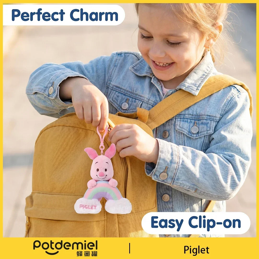 Potdemiel Disney Winnie the Pooh Piglet Llavero de Peluche Suave, Colgante para Bolso, Decoración Kawaii para Mochila, Regalo Coleccionable para Niños y Fans