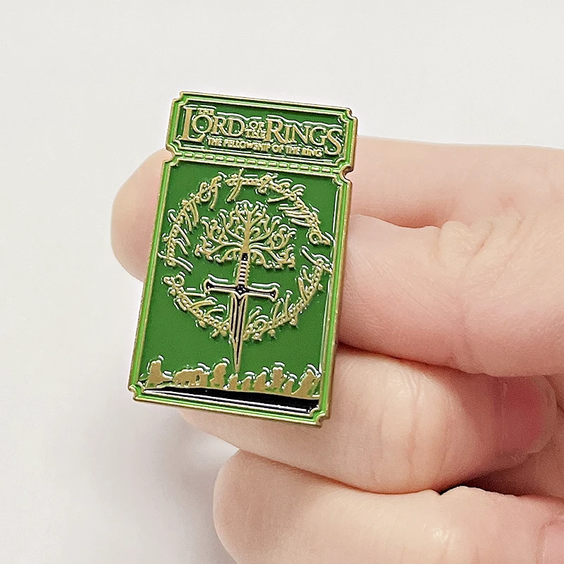 لوردات الخواتم المينا دبوس الأخضر تذكرة معدنية شارة الخيال فيلم دبابيس مجوهرات اكسسوارات المقتنيات هدايا #3