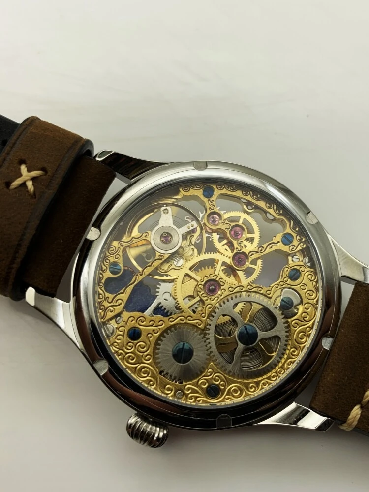 Hollow Manual Mechanical Watch Handmade Original Personality Ceramic Ice Crack Dial Men's Watch Girlfriend Gift