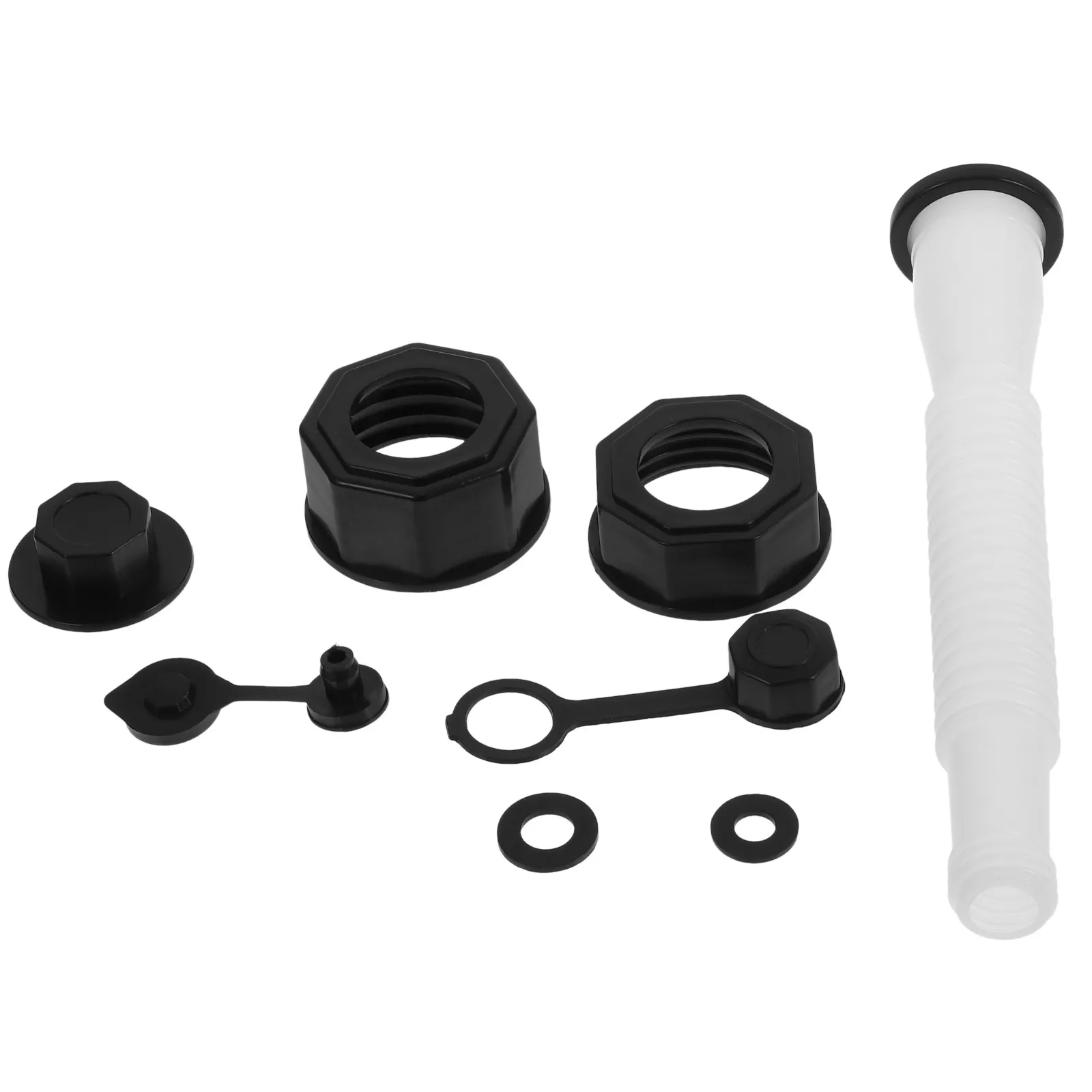 1Set Anti-Slip Threaded Gas Can Nozzle Replacement Kit Fuel Can Spout Vent Cap Compatible for Lawn Mower Generator Portable