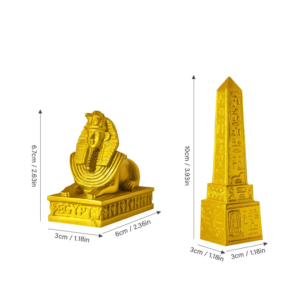 1 مجموعة الراتنج تمثال معبد مصر القديمة معلم تمثال مفصل لديكور الطاولة نعمة هدية المنزل مكتب الفن #3