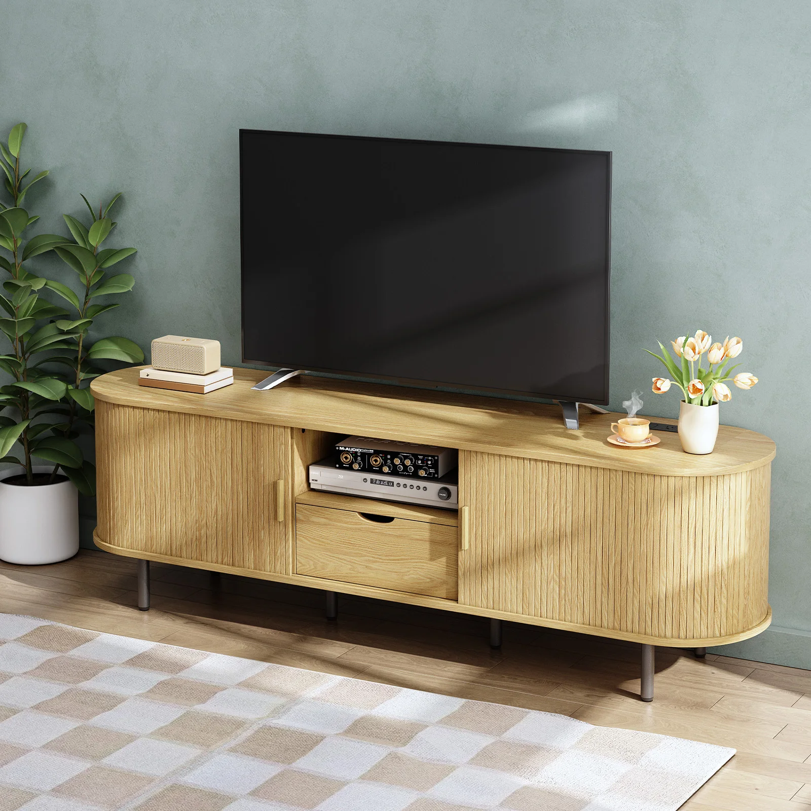 Hikari Console with integrated power outlets
