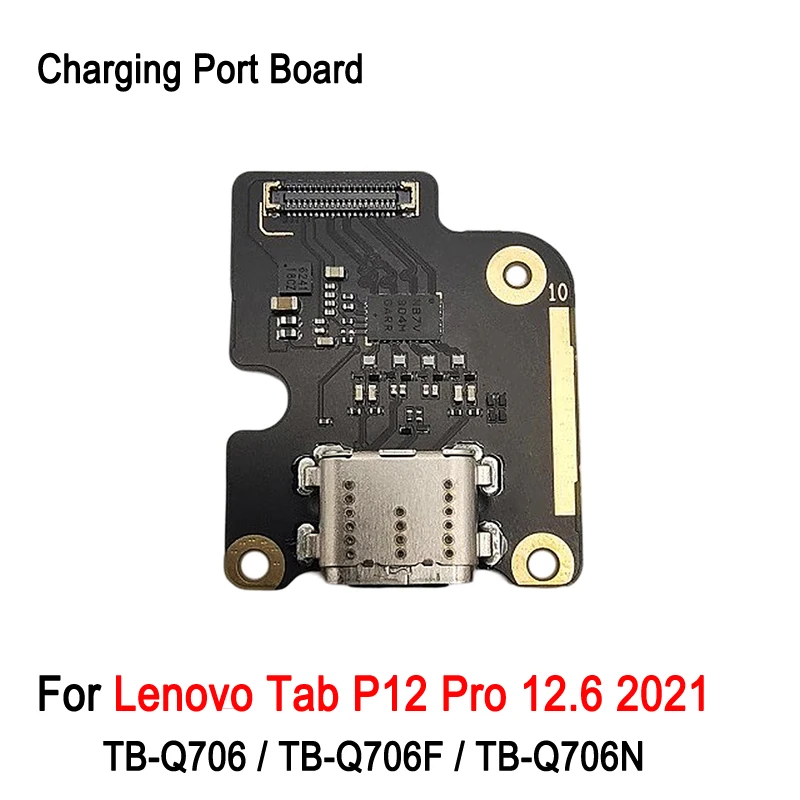 Placa de porta de carregamento para lenovo tab p12 pro 12.6 2021 tb-q706 TB-Q706F TB-Q706N, peça de reposição para reparo