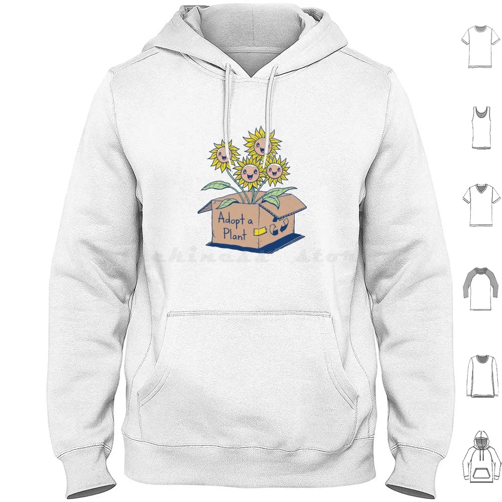 Adopt A Plant Hoodies Long Sleeve Plant Plants Plant Life Plant Lover Plant Lovers Flower Flowers Floral