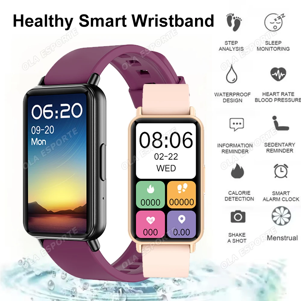 Men Women Healthy Smart Wristband AMOLED Bluetooth Call Voice Assistant Fitness Clock 100+Sports Modes Smart Bracelet Waterproof