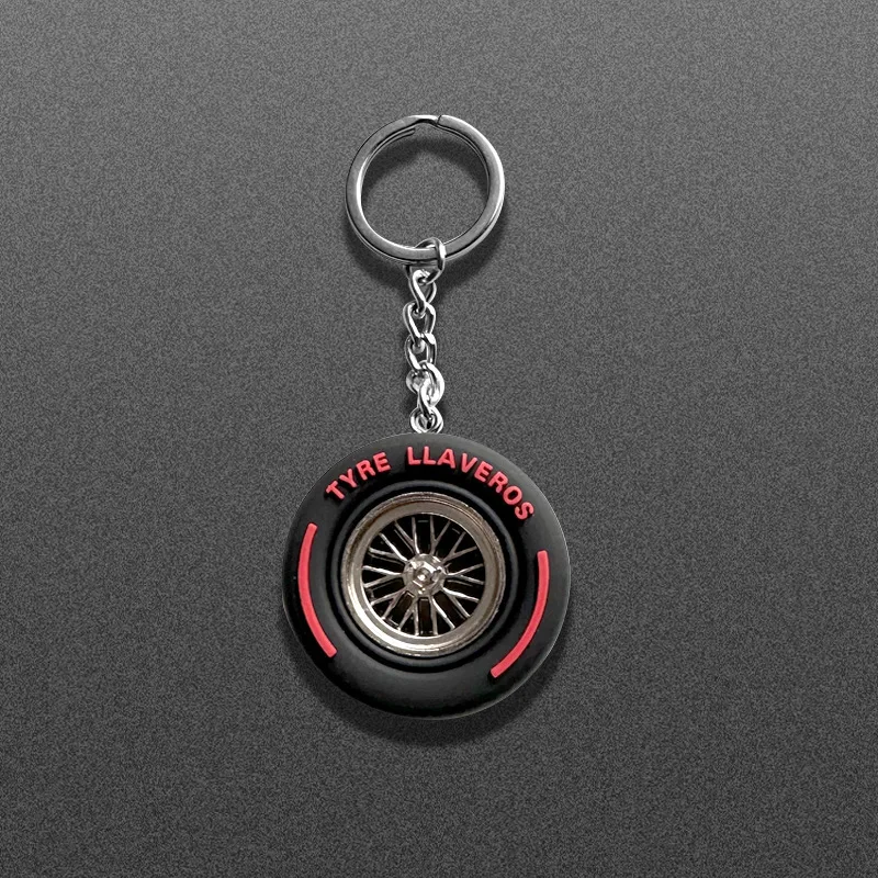 Banden-sleutelhangerhanger van zacht rubber, creatief hangend ornament, gepersonaliseerde sleutelhanger