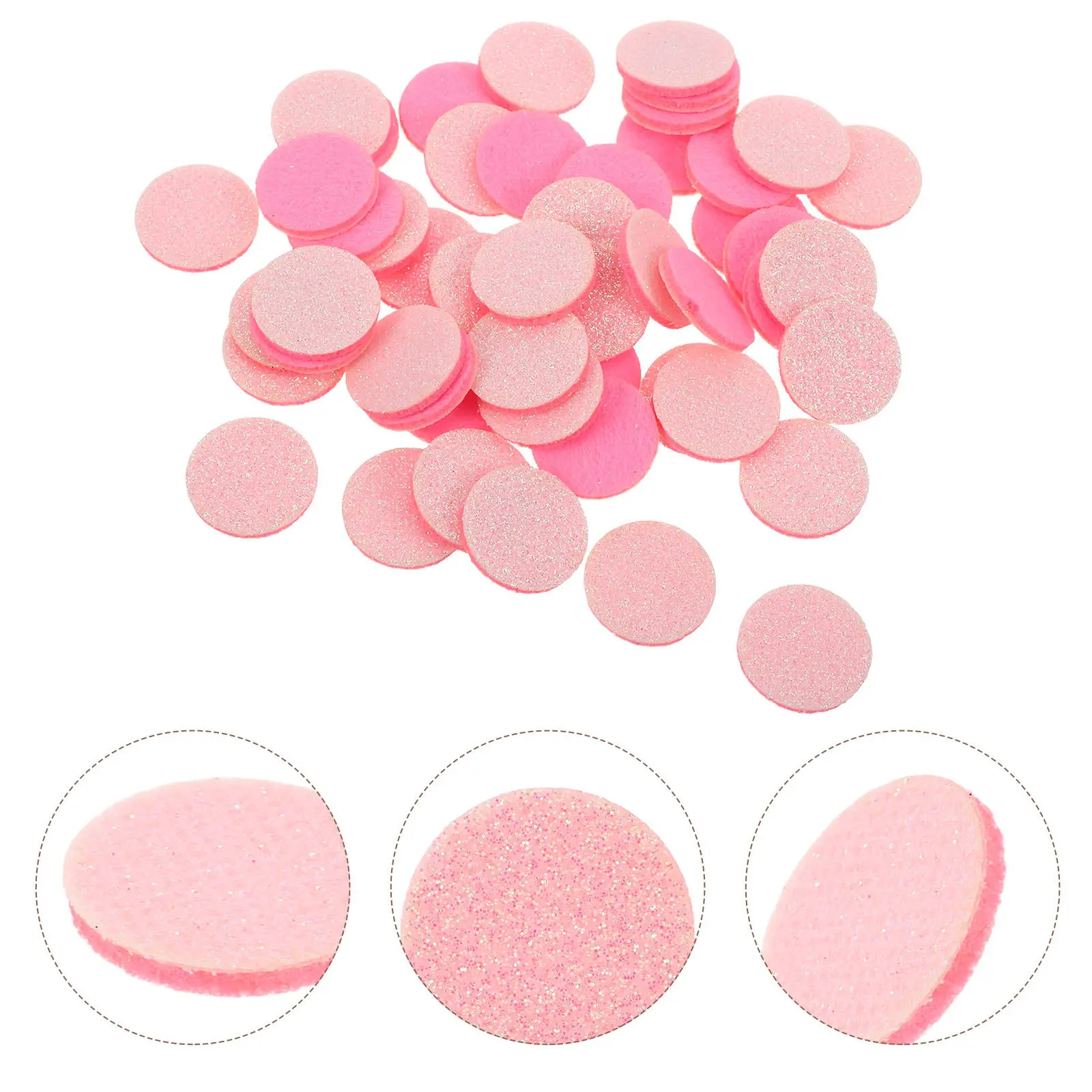 

50Pcs Round Fiber Aroma Pads Reusable Essential Oil Diffuser Pads Soft Cotton Felt for Necklace Car Aromatherapy Scented Pad