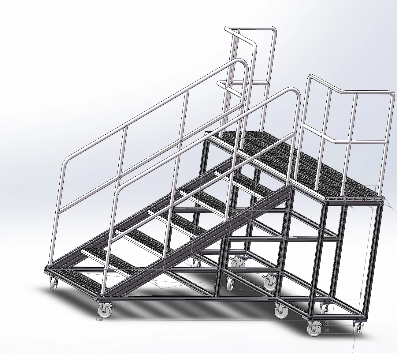 *Aluminum Stair Handrail Assembly Stair Platform Custom Aluminum Steps Stairs Profiles With Safety Handrail