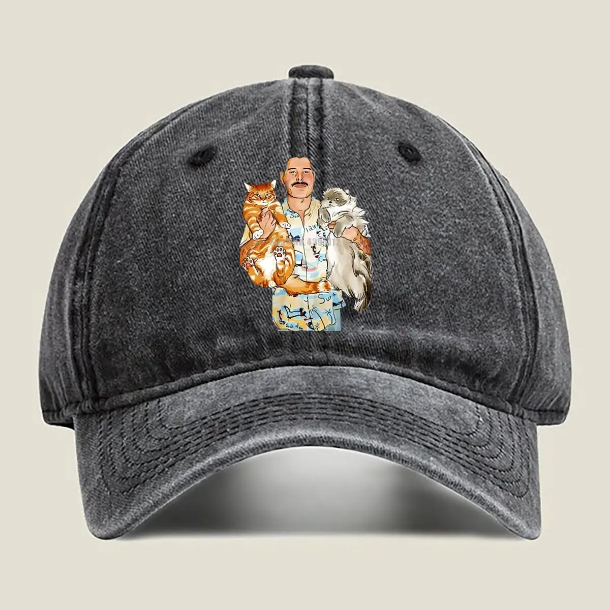 

Мытая бейсболка Cat Man Pet & Humor Art