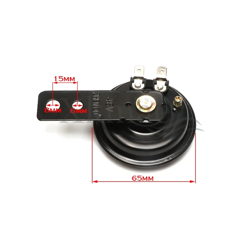 12V  48V 60V General Motorcycle Electric Horn Kit Waterproof Round Speaker Loud Electric Horn Suitable for Bicycle Scooter 105dB