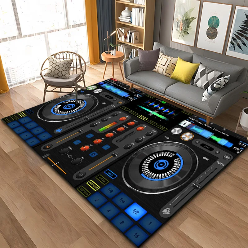 3D DJ Music Screen Keyboard Area Rug,Carpet Rug for Living Room Bedroom Sofa Doormat Decoration,Kid Play Non-slip Floor Mat Gift