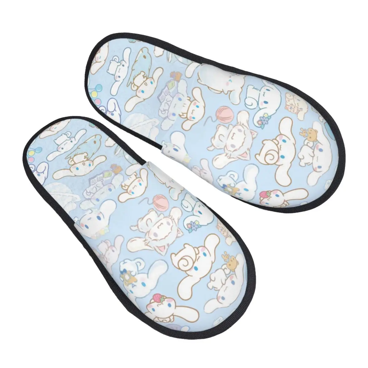 Custom Cinnamoroll Animes Cartoon Memory Foam Slippers Women Soft Warm House Slippers