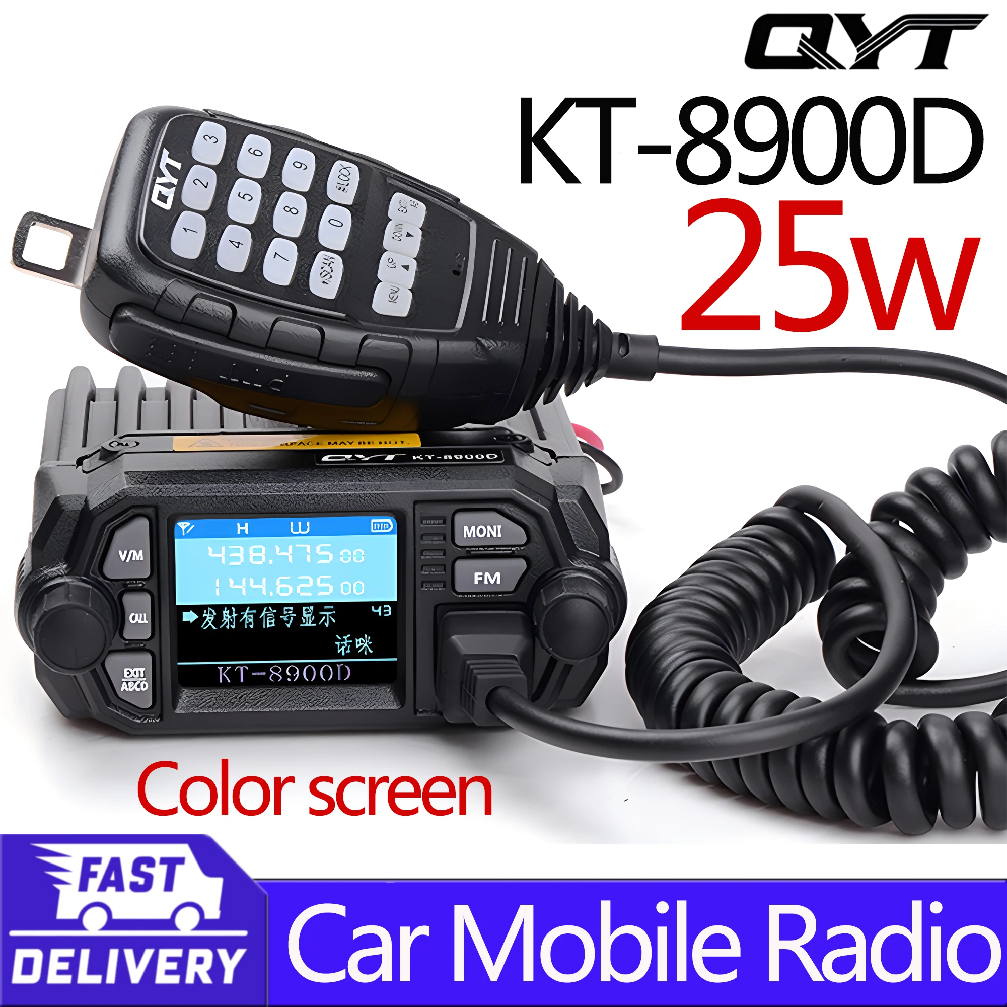 

2024 QYT KT-8900D 25W Walkie Talkie Dual Band VHF/UHF 136-174/400-480MHz Quad Watch Mobile Radio for Car Taxi Outdoor Indoor