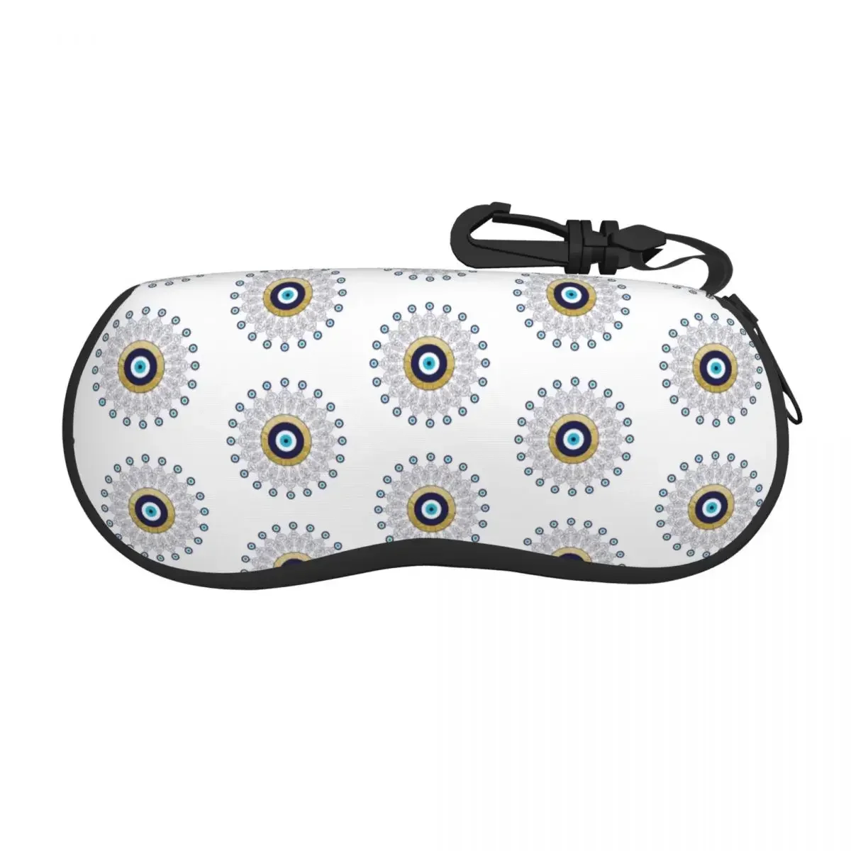 Evil Eye Mandala In Gold And Blue Shell Eyeglasses Protector Cases Cute Sunglass Case Lucky Charm Amulet Glasses Bag