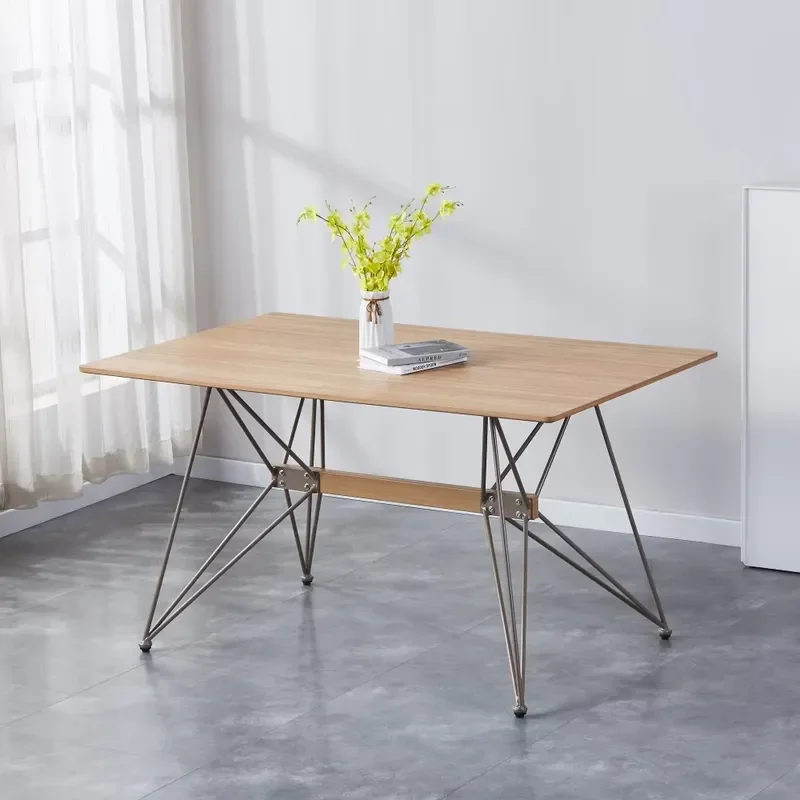 High Quality Modern Minimalist Rectangular Dining Desk Solid Wood Desktop Dining Table for Coffee Shop