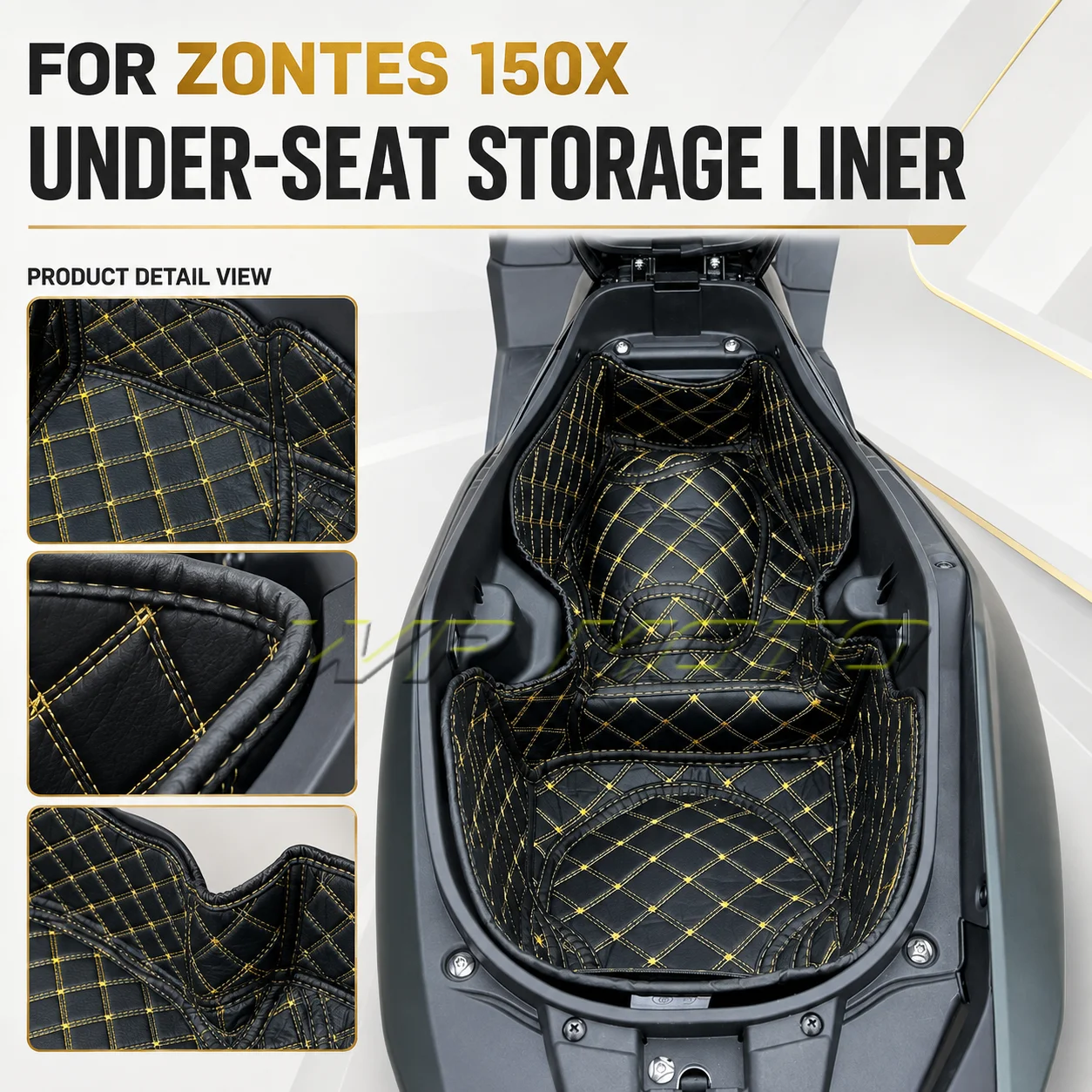 Faux‑Leather Seat Bucket Liner Anti‑Abrasion Rear Storage Box Inner Pad Fit For ZONTES 150X Scooter Mod Accessories