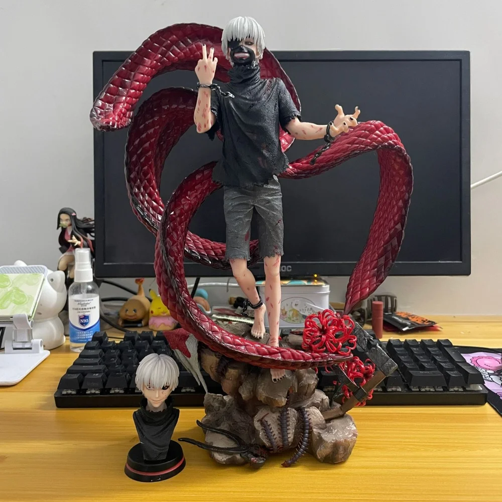 

Anime Tokyo Ghoul Kaneki Ken GK Double Head PVC Action Figure Collectible Model Doll Toy 39CM