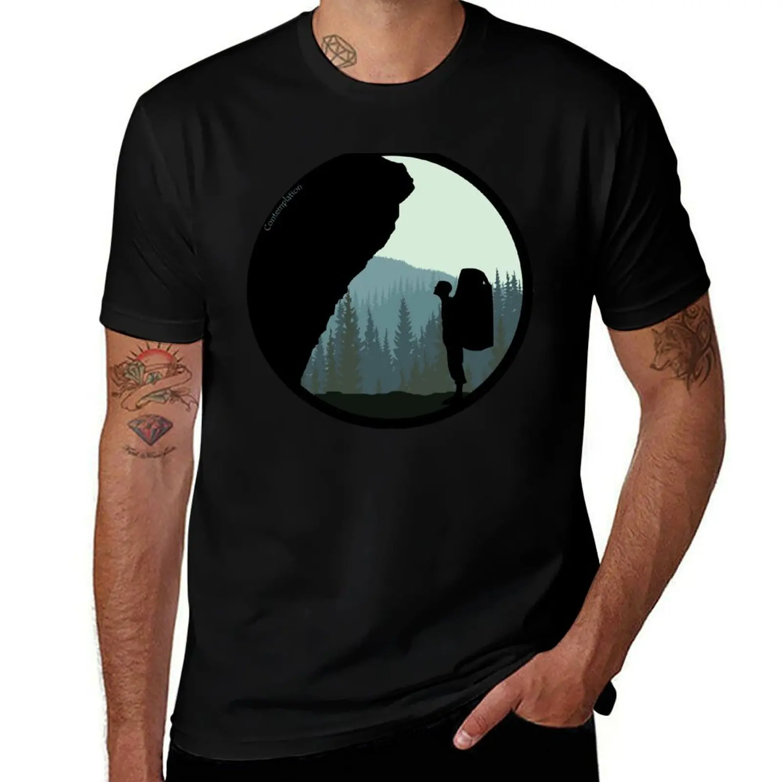 T-shirt Contemplation Bouldering Art, grande taille, décontracté, à manches courtes