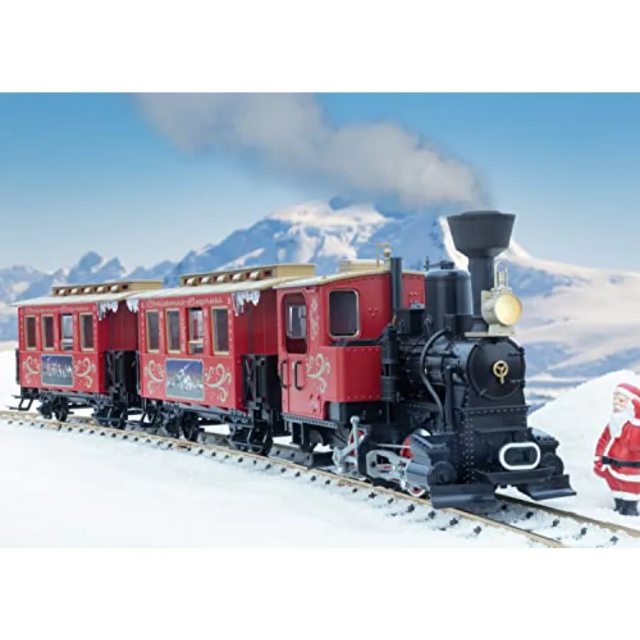 

Christmas Train Starter Set 2022 for indoor decoration, plastic and metal materials, red and green colors, easy assembly and pl