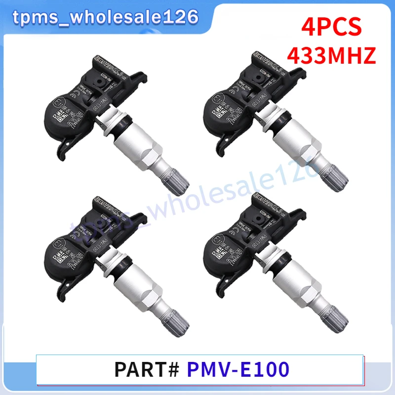 PMV-E100 42607-02090 TPMS 433MHZ Car Tyre Pressure Monitor Sensor 4PCS For 2020 Toyota AVALON CAMRY 4RUNNER COROLLA 42607-12020