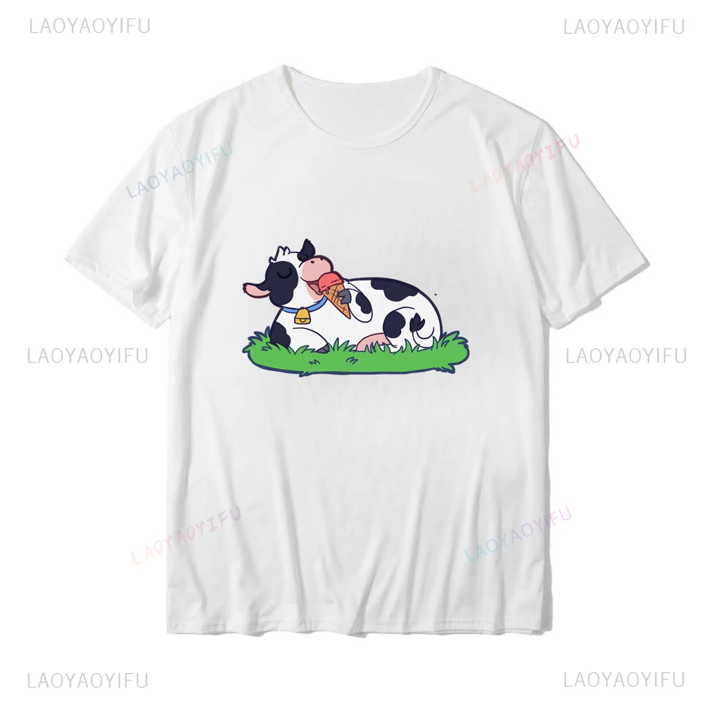 Lactose Intolerant Funny Satire Printed Casual T-shirt Everyday Comfortable Short-sleeved Clothing for Both Men and Women