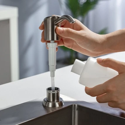 موزع الصابون بالوعة المطبخ ABS زجاجة موزع المنظفات السائل الصابون غسول موزعات الصحافة اليد نوع الفولاذ المقاوم للصدأ رئيس #1