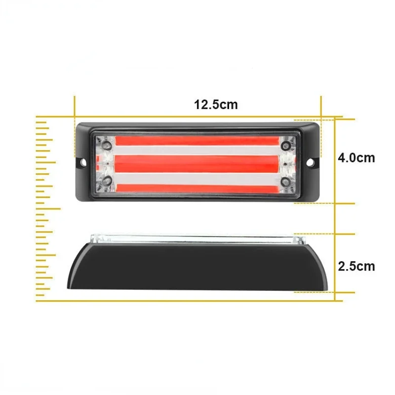 Single section two-color light, car pilot light 12-24V COB Truck Sidelight Warning Lights with Flash Modes