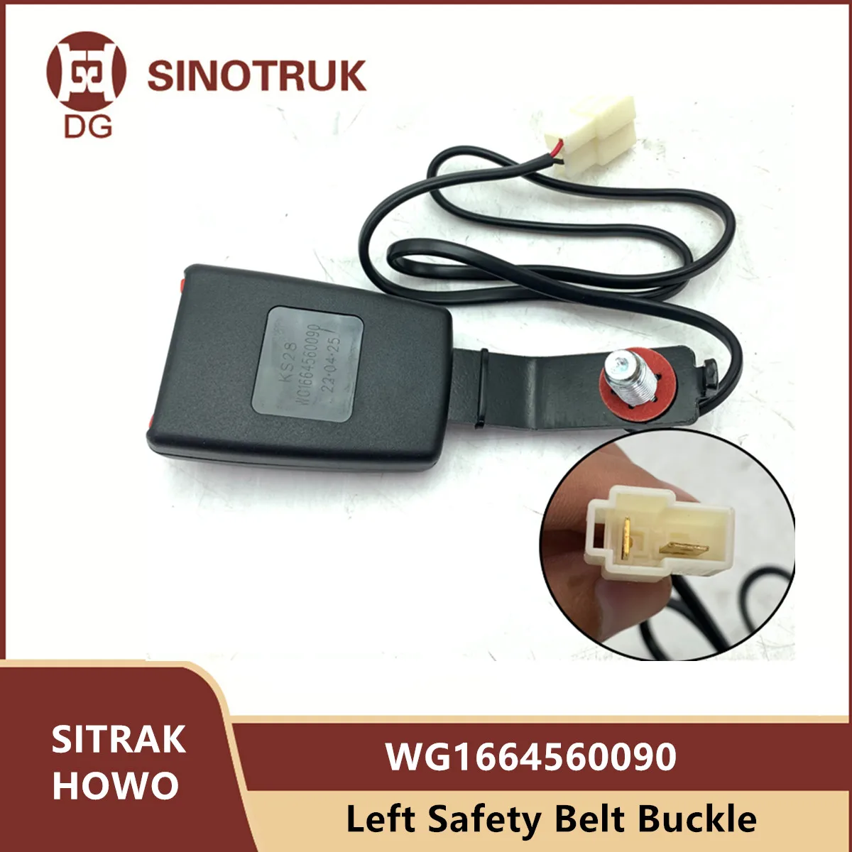 Left Safety Belt Buckle With Alarm Function WG1664560090 For SINOTRUK SITRAK C7H G7 HOWO T7H T5G Seat Buckle Original Truck Part