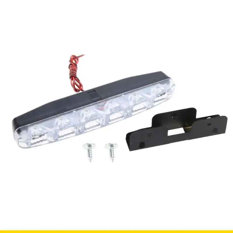 SZCH Car Universal Fit 6LED High Power LED Daytime Running Lights White Decorative Lamp Auto Accessories Quick Installation