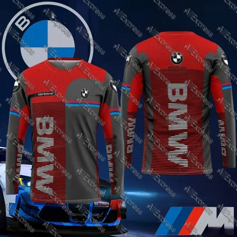

Новинка 2025, быстросохнущая высококачественная брендовая мото повседневная футболка с длинными рукавами для BMW, подарок для любителей автомобилей, спортивный велосипедный костюм, топ