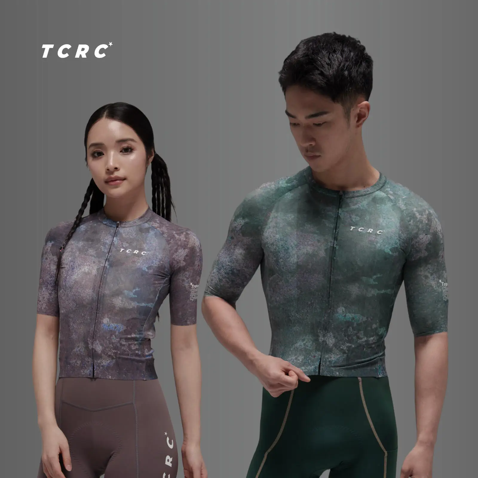 

TCRC Men's Cycling Jersey Summer Short Sleeve Bicycle Shirts Women Slim Bike Tops YKK Zipper Breathable MTB Clothing