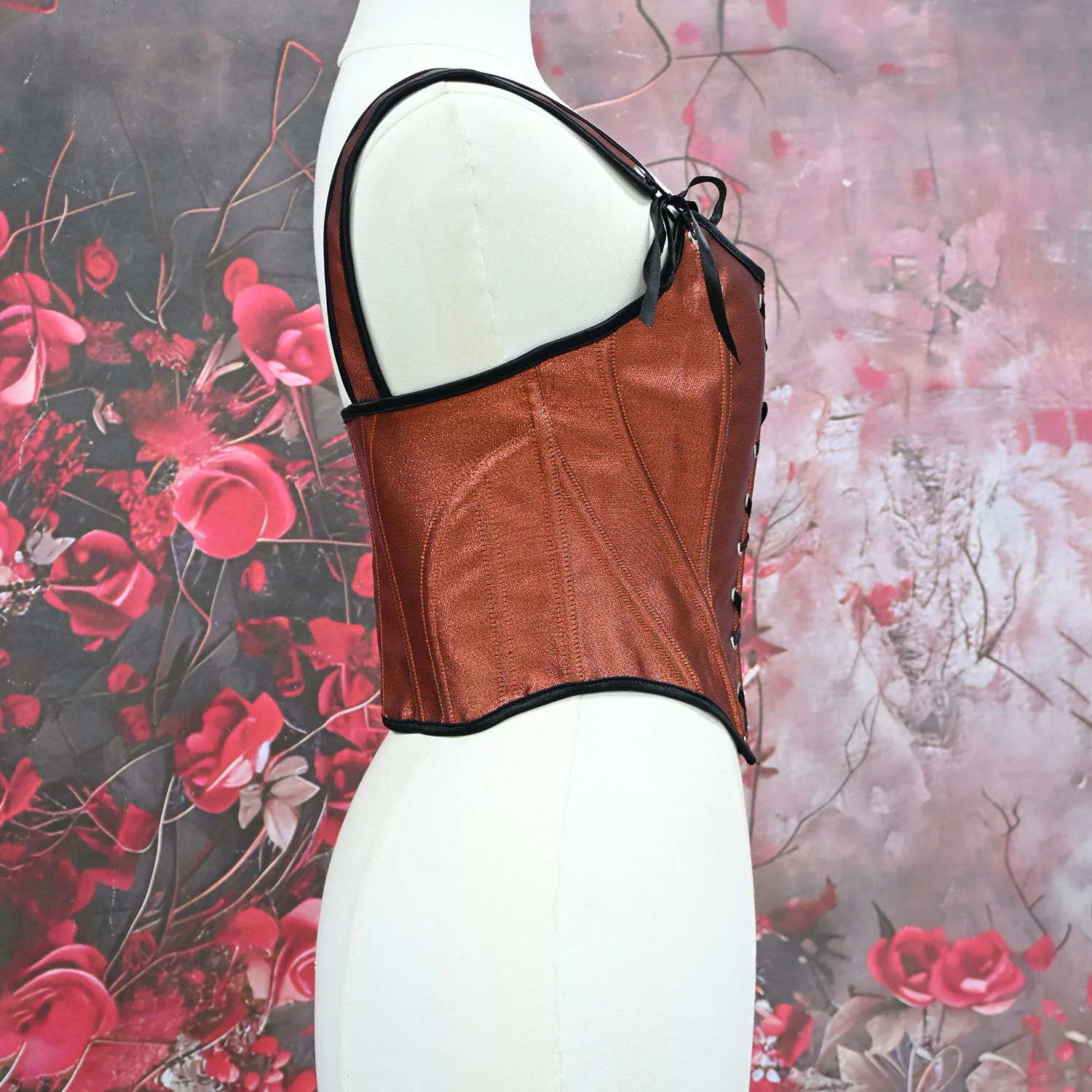 Women's Sweet Leopard French Satin Gothic Web Print Bustier Shapewear Outerwear Stylish Corset for Special Occasions