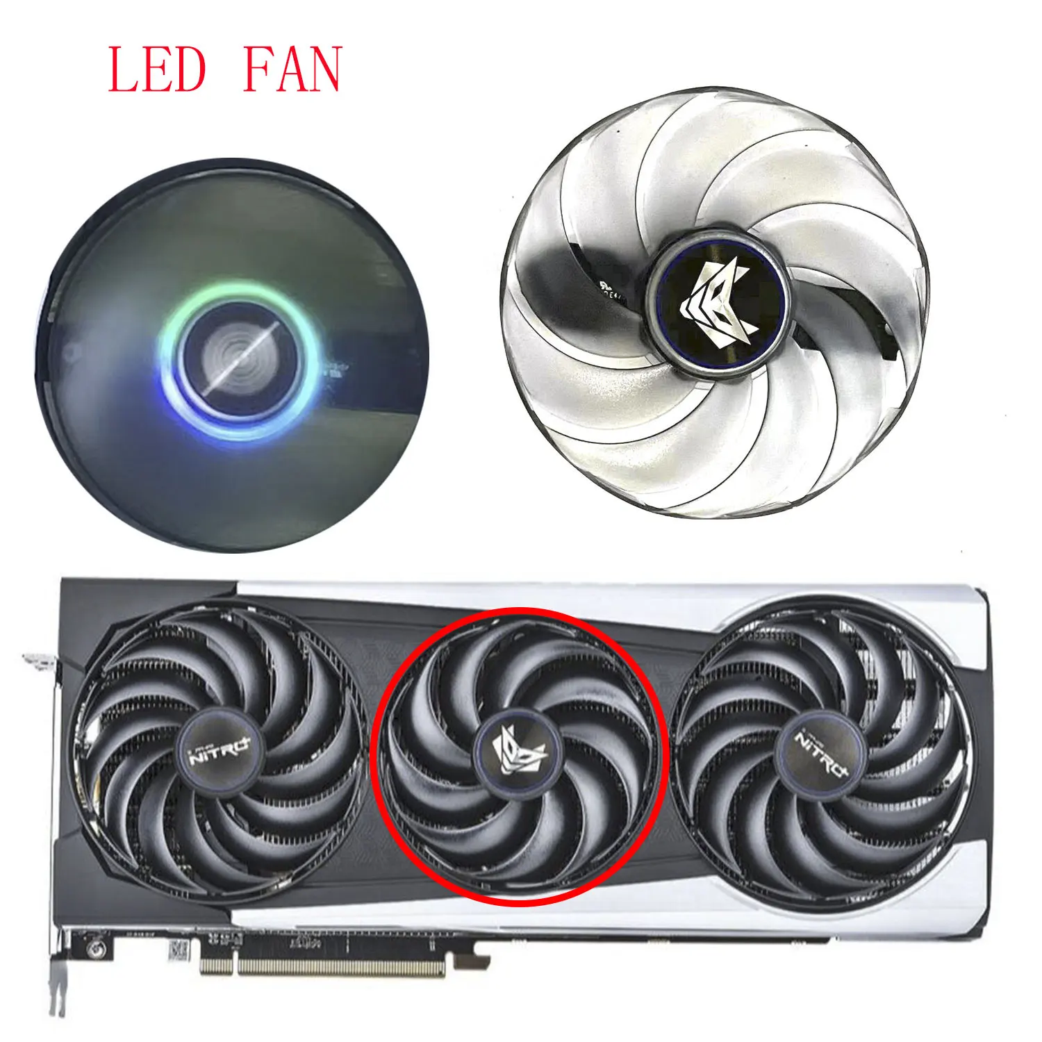 LED original fan 95MM 87MM FDC10U12D9-C FDC10H12D9-C suitable for Sapphire NITRO+ AMD Radeon RX 6700 6800 6900 XT graphics card
