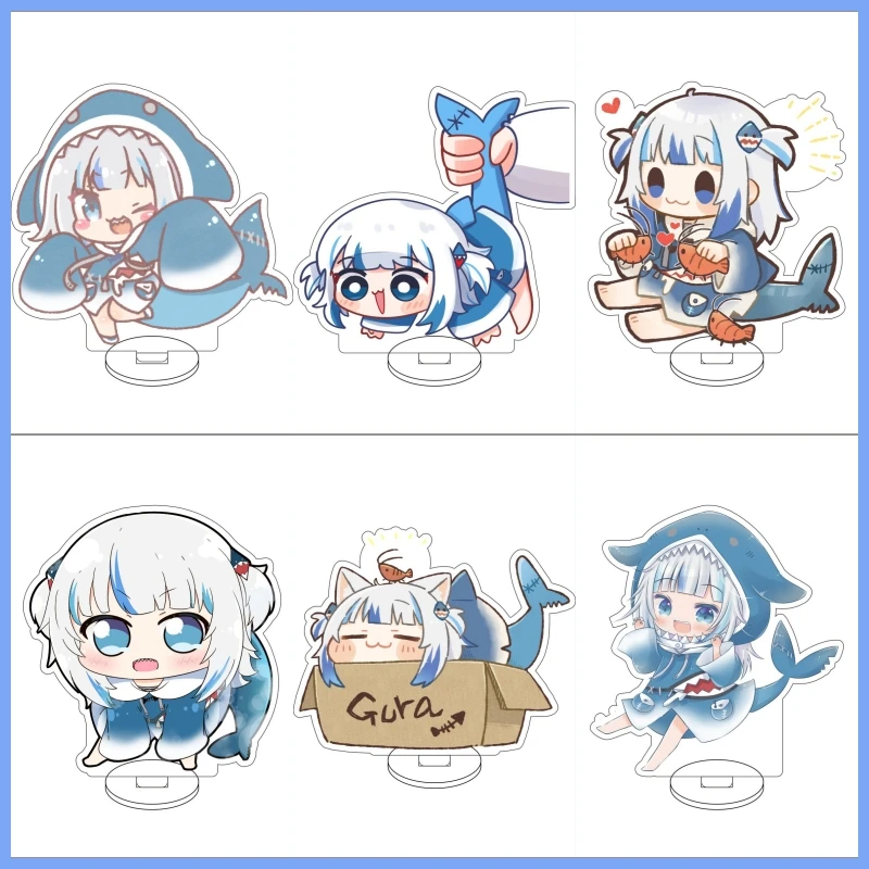 

Hot Anime Hololive Vtuber Figures Gawr Gura Cosplay Mini Cute Acrylic Stand Model Fans Christmas Gifts 10CM Factory wholesale