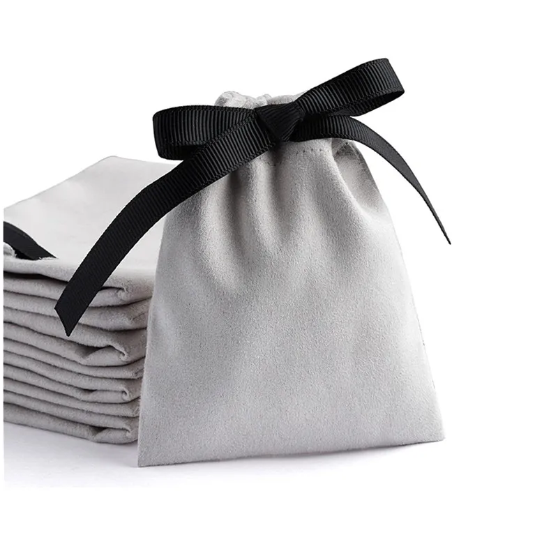 Jewelry Pouch 20pcs Luxury 10x8cm Suede Drawstring Packaging Bag Jewelry Pouch for Rings,Necklace,Bracelet,Pendant