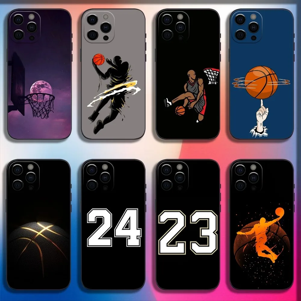 

Sport Basketball Dunk Phone Case For iPhone 16,15,14,13,12,11,Pro,X,XS,Max,XR,Plus,Mini Soft Black Cover