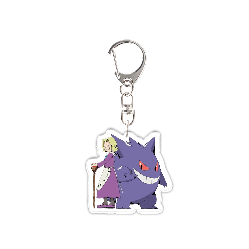 لتقوم بها بنفسك مخصص سلسلة مفاتيح مصنوعة من الأكريليك Gengar Seadra Arbok Koga هيو أجاثا سيليا باك جيوفاني بلين أنيمي الطرفية على ظهره قلادة