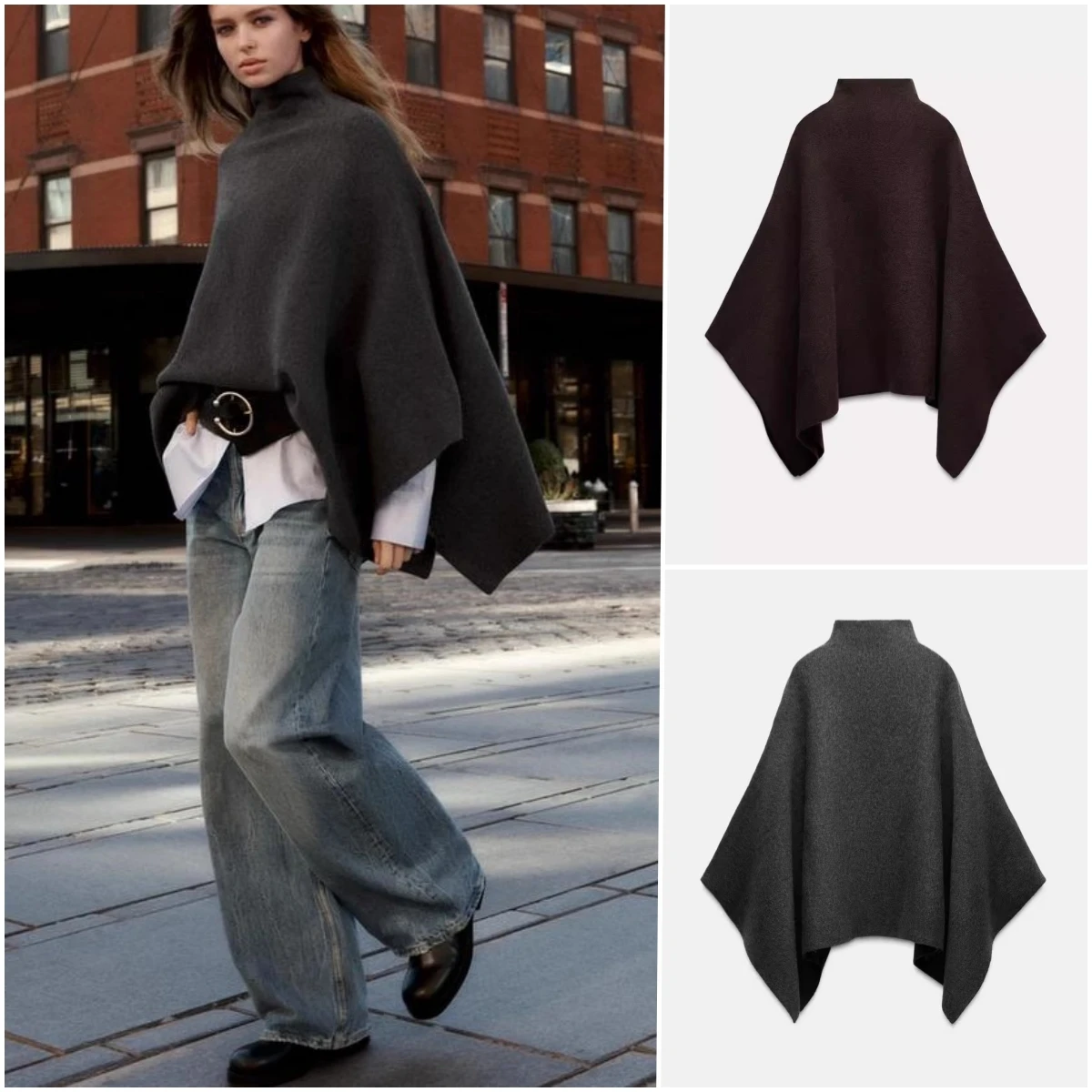 

Теплый вязаный шило, пальто, асимметричный воротник-стойка, смешанная ткань, осень-зима, ретро, длинный све, женский шерстяной тюнер