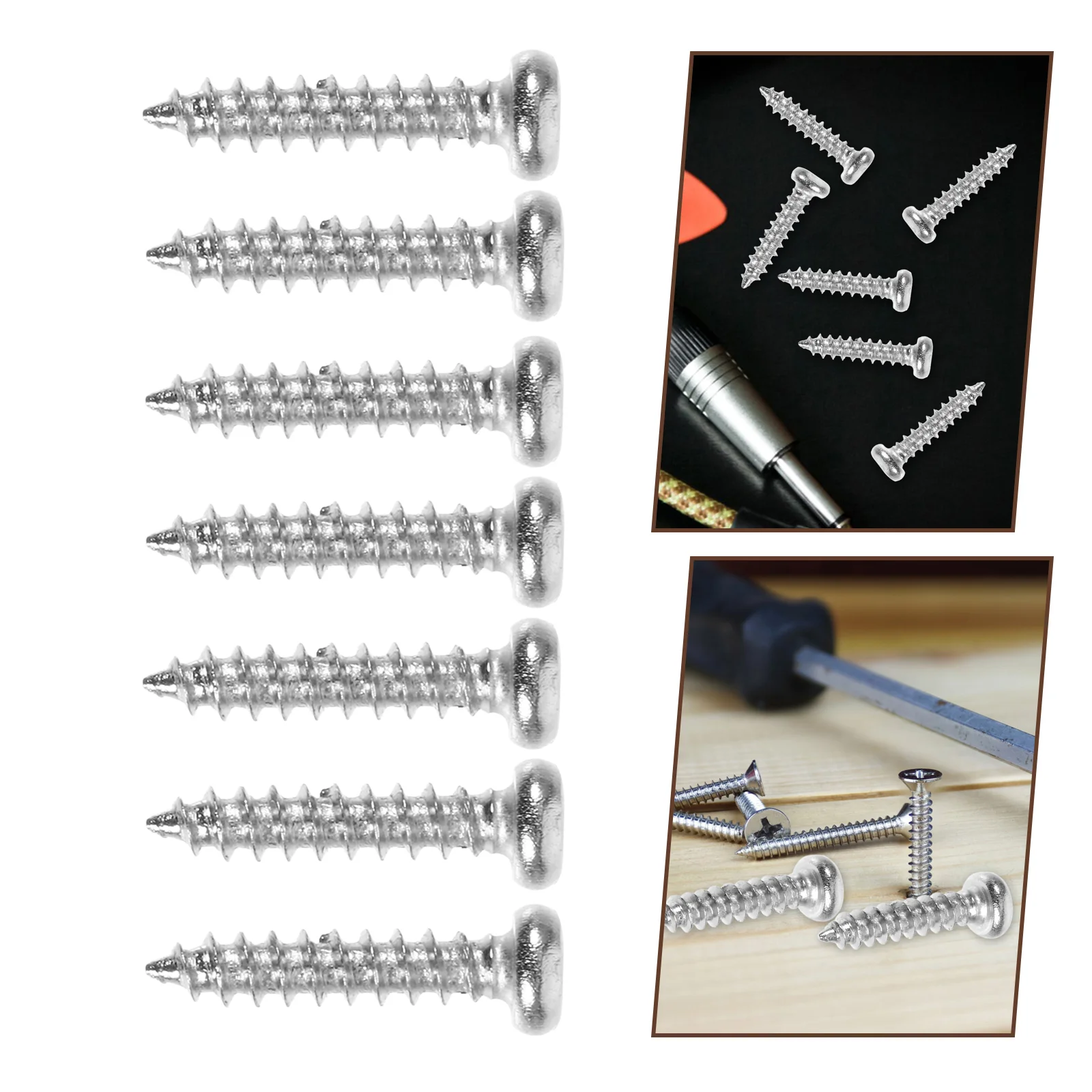 

50 PCS Tuning Peg Tuning Key Screws Machine Heads Guitar Tuner Mounting Screws for Electric /Acoustic Guitar Bass 11 x 2 mm (Sil