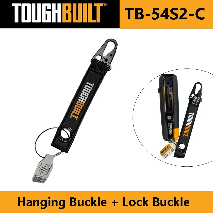 TOUGHBUILT TB-54S2-C Hanging Buckle + Lock Buckle Portable Keychain Loop Tool Carabiner Ring Hook Nylon Webbing Hooks