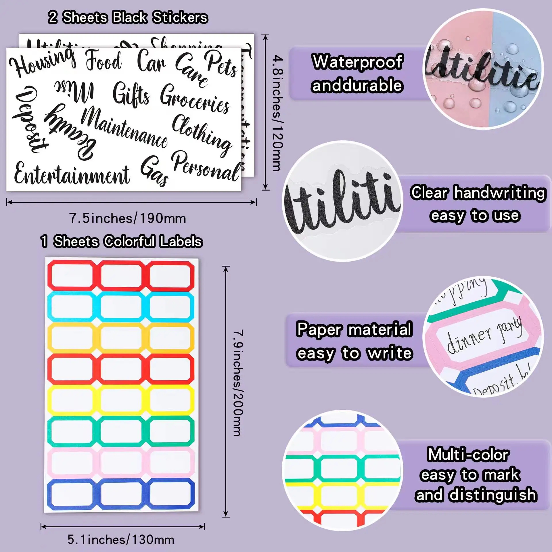 A6 Budget Binder Planner Organizer Cash Envelopes with 12 Binder Pockets, Expense Budget Sheets, Sticker Labels for Money Saving