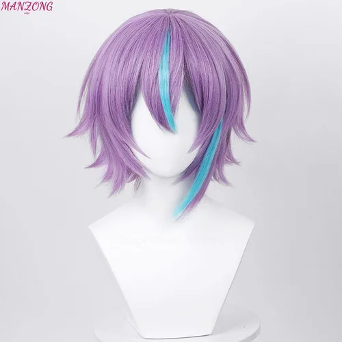 Imagen 2 del producto Peluca de Cosplay Kamishiro Rui Project SEKAI, escenario colorido Pelucas de Anime de pelo sintético corto resistente al calor para Cosplay + gorro de peluca