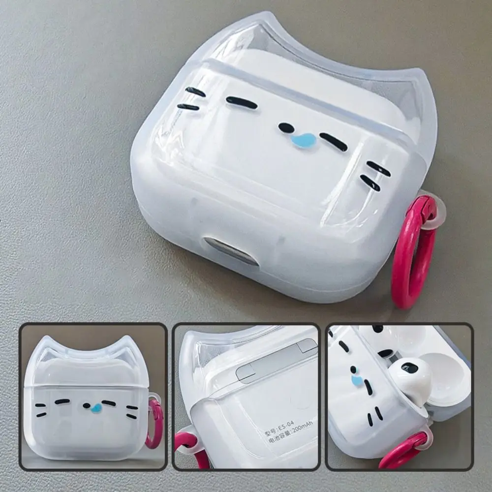 Чехол для наушников Sleepy Cat с защитой от падения и брелоком, пылезащитный чехол для наушников, устойчивый к царапинам, противоударный для Airpods 4 3 2 1/ Pro/Pro2