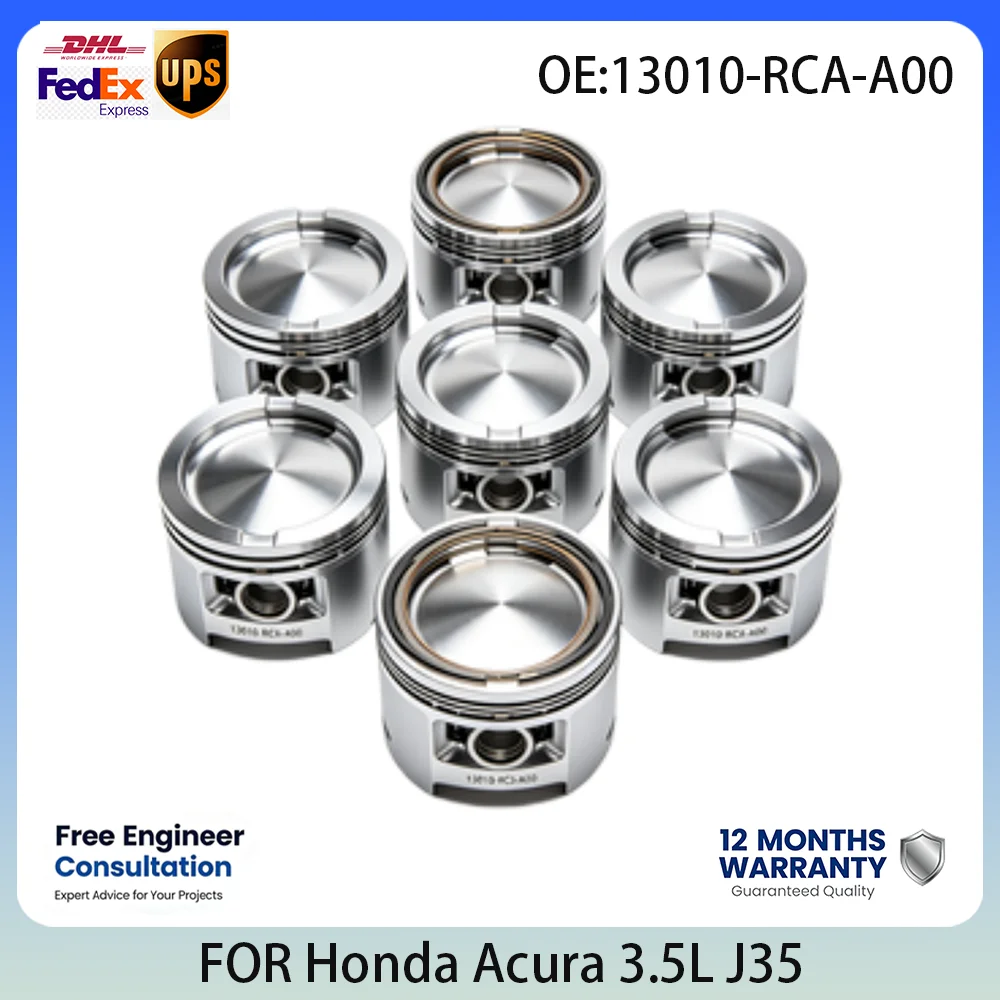 Kit de Pistones con Anillos para Honda Acura 3.5L V6 J35 Accord Odyssey Pilot MDX Ridgeline 98-20, Pistones de Motor de Alta Precisión