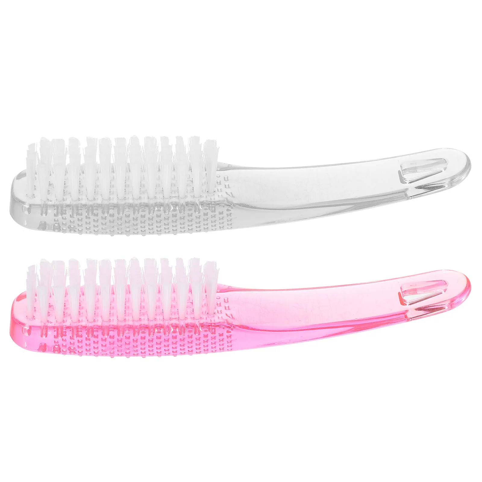 2 個のブラシ爪のクリーニング用ハンドルグリップネイルスクラバーマニキュアダストクリーナーポータブルプラスチックネイルアートツール