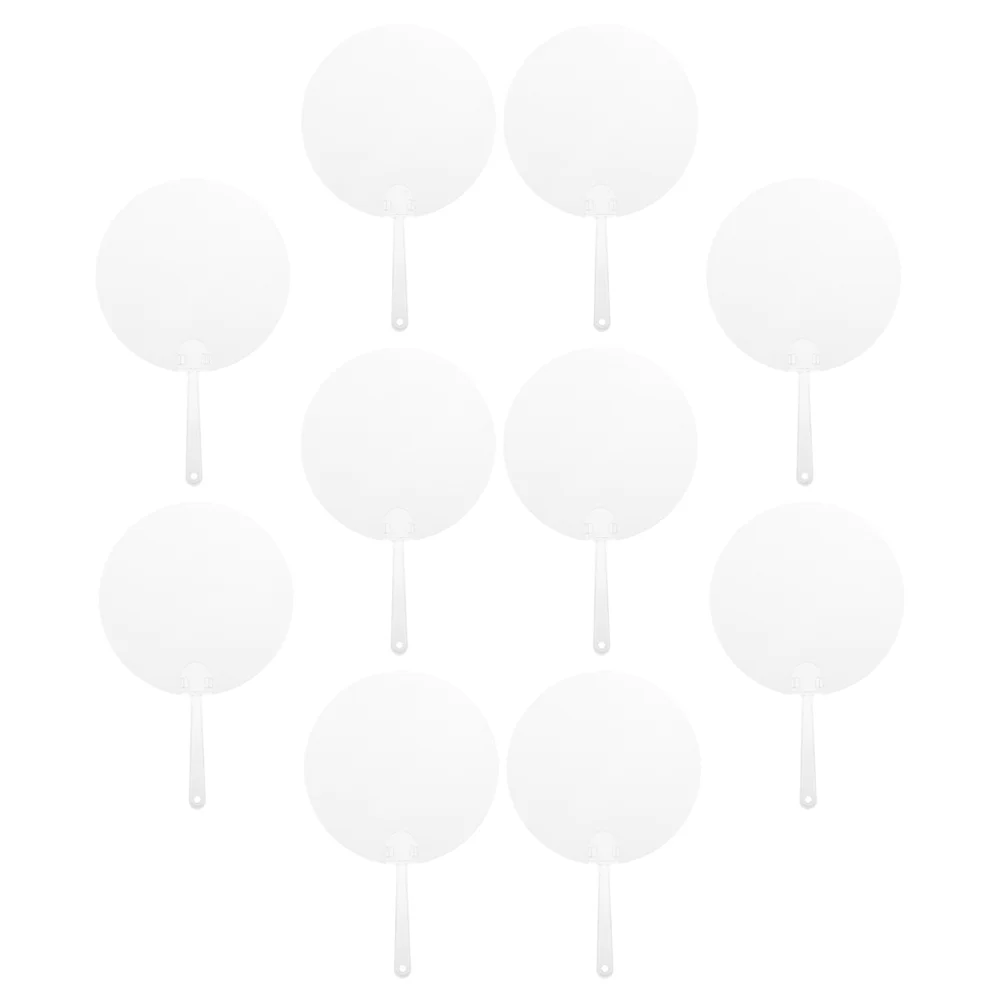 Multi-Funcional Rodada Mão Fan, transparente em branco DIY Fan, Stage Performance