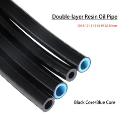 1M Double-layer Resin Oil Pipe Fuel Tube Oil-resistant Wire-clamping Tubing Petrol Hose Diesel Pipeline Black Core 6~25mm