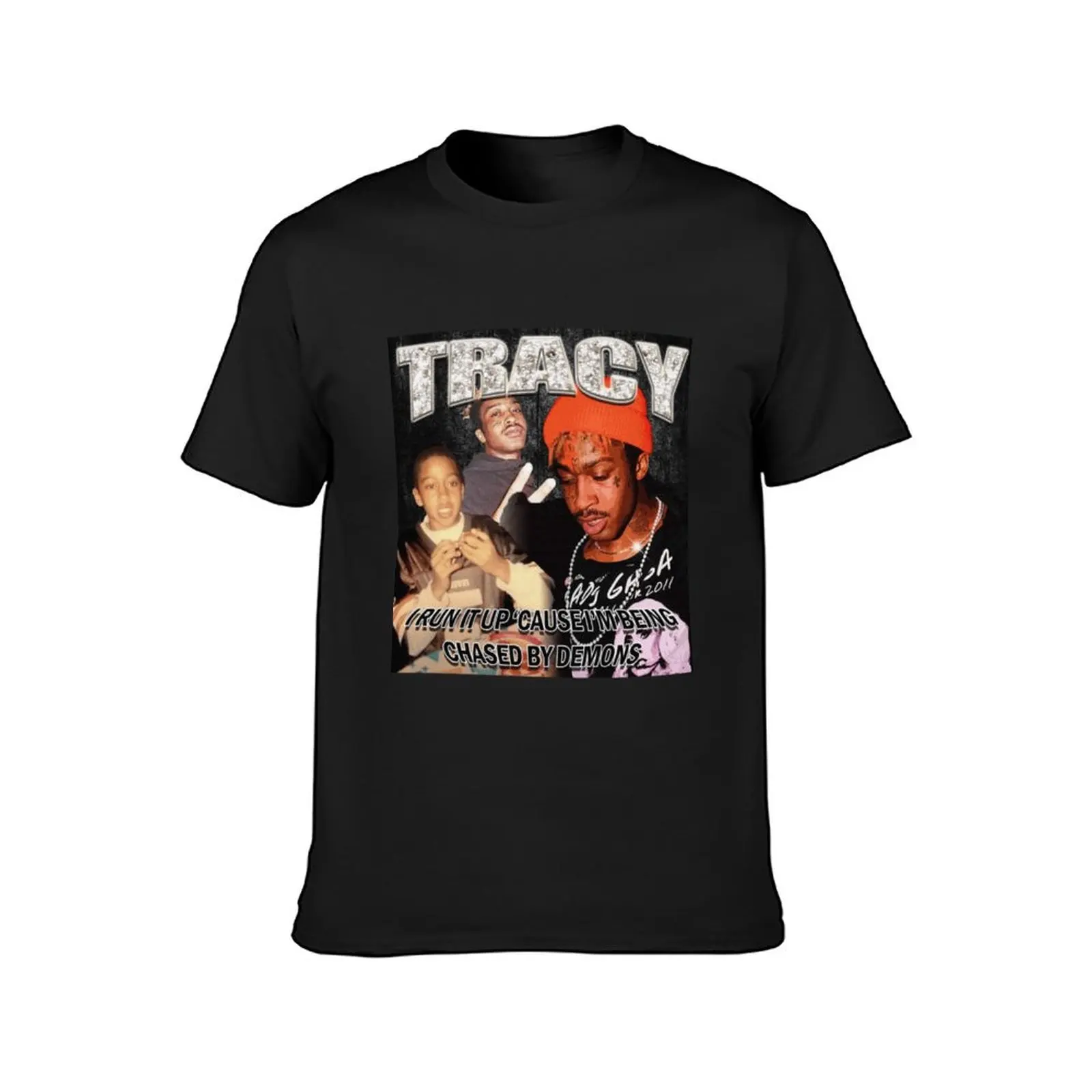 Lil Tracy I Run It Up Cause I&x27;m Being Chased By Demons Classic . T-Shirt hippie clothes tees anime mens clothes